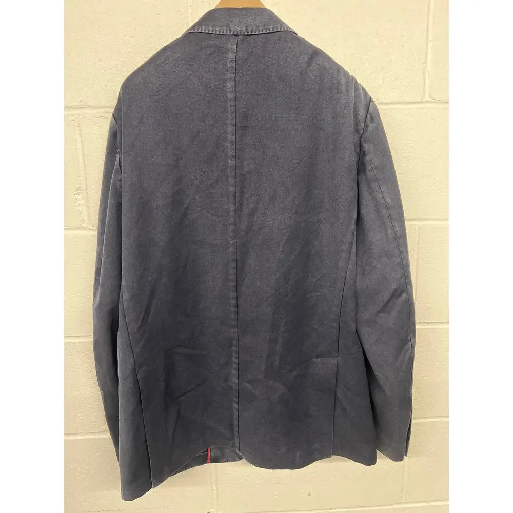 New $995 Eleventy EU sz eu 60 US 48  navy blue solid sport coat jacket midweight